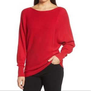 TOMMY BAHAMA Bonita Dolman Boatneck Sweater - Red -Small (oversized)
